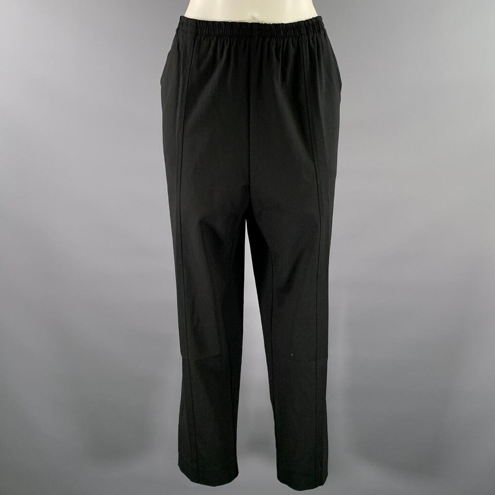 ESKANDAR Size XL Black Wool Elastane Pants